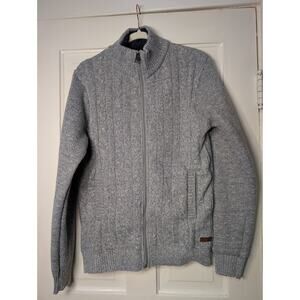 Buffalo David Bitton Grey Knit Cable Knit Zip Up men's Cardigan M(C)